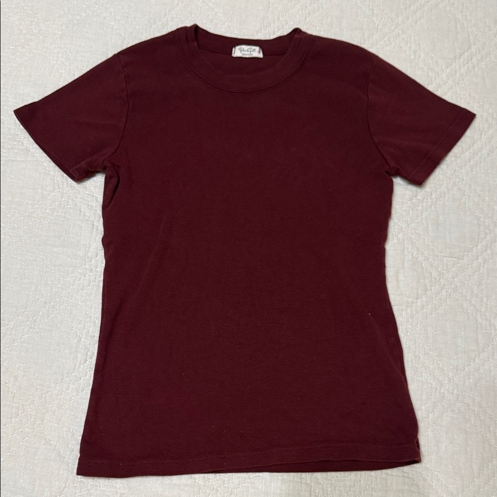 John Galt Burgundy Short Sleeve T-Shirt size small